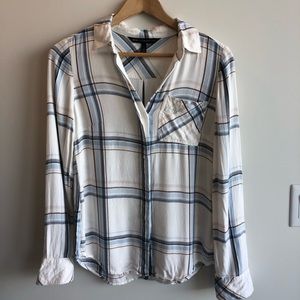 White House Black Market Plaid Shirt Sz 4